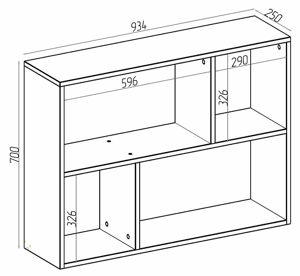 Полиця приставна Т-9, Антрацит, 934/250/700 Львів - фото 3
