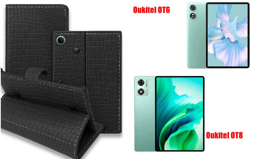 Книжка-трансформер для планшета Oukitel Ot5, Oukitel Ot5S, колір Black Krokodil Black Київ - фото 1