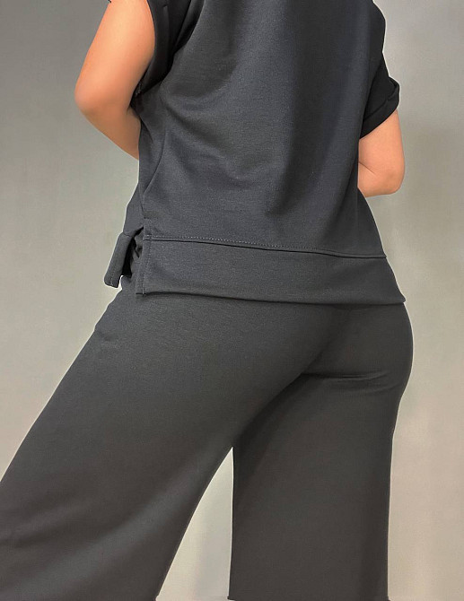 Костюм женский Prenses 3659 трикотажный футболка с брюками палаццо черный, черный, XL Киев - изображение 13