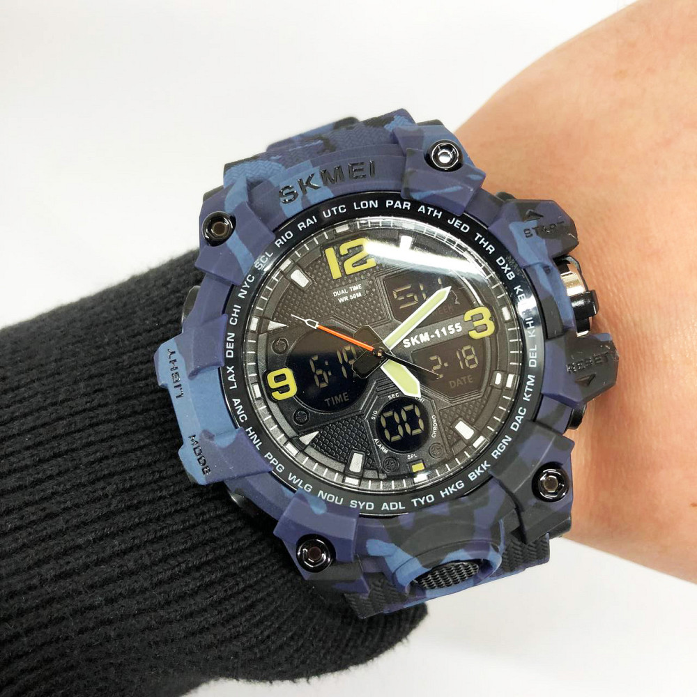 Водонепроницаемые наручные часы для военных спорта SKMEI 1155BCMBU, Часы для туризма GO-18 Львов - изображение 4