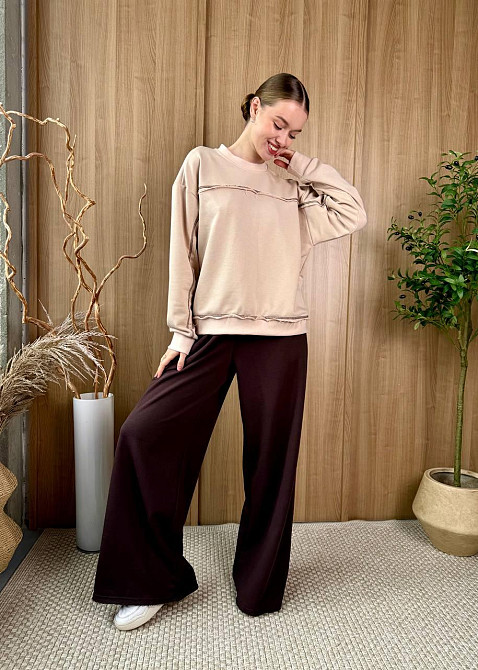 Женский стильный повседневный костюм из трехнитки диагональ Одесса - изображение 5