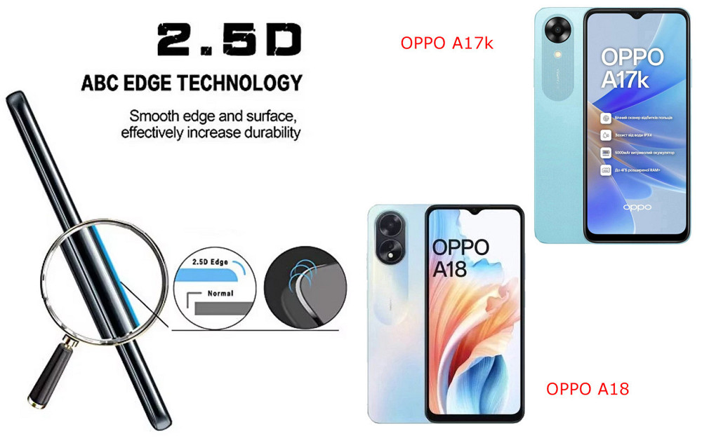 Защитное стекло ArmorGlass для OPPO A17k, OPPO A18 – устойчивое к царапинам и ударам Киев - изображение 2