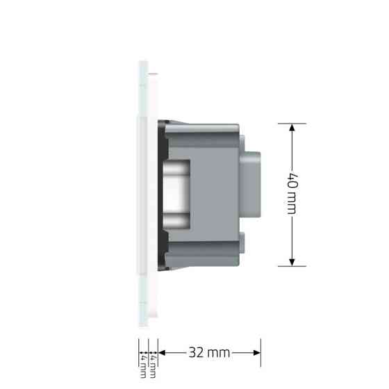 Розумний сенсорний EC вимикач 1 сенсор 1 розетка Livolo білий скло (VL-M7FC1Z2/FCTC16A-2WP) Коломия