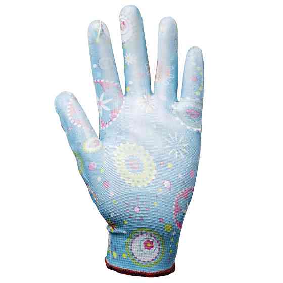 Трикотажные перчатки с частичным ПУ покрытием р7 (синий, манжет) SIGMA (9446541) Ровно