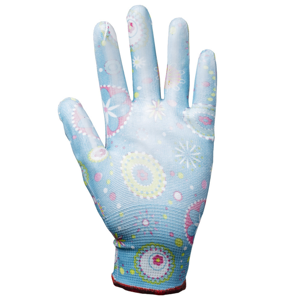 Трикотажные перчатки с частичным ПУ покрытием р7 (синий, манжет) SIGMA (9446541) Ровно - изображение 2