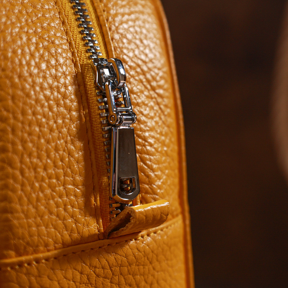 Яскравий жіночий рюкзак з натуральної шкіри Жовтий (SHVIGEL) Київ - фото 4