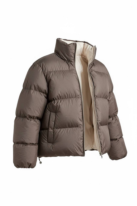 Куртка женская Fashion 3095 короткая пуффер воротник стойка коричневая, коричневый, L Киев - изображение 13