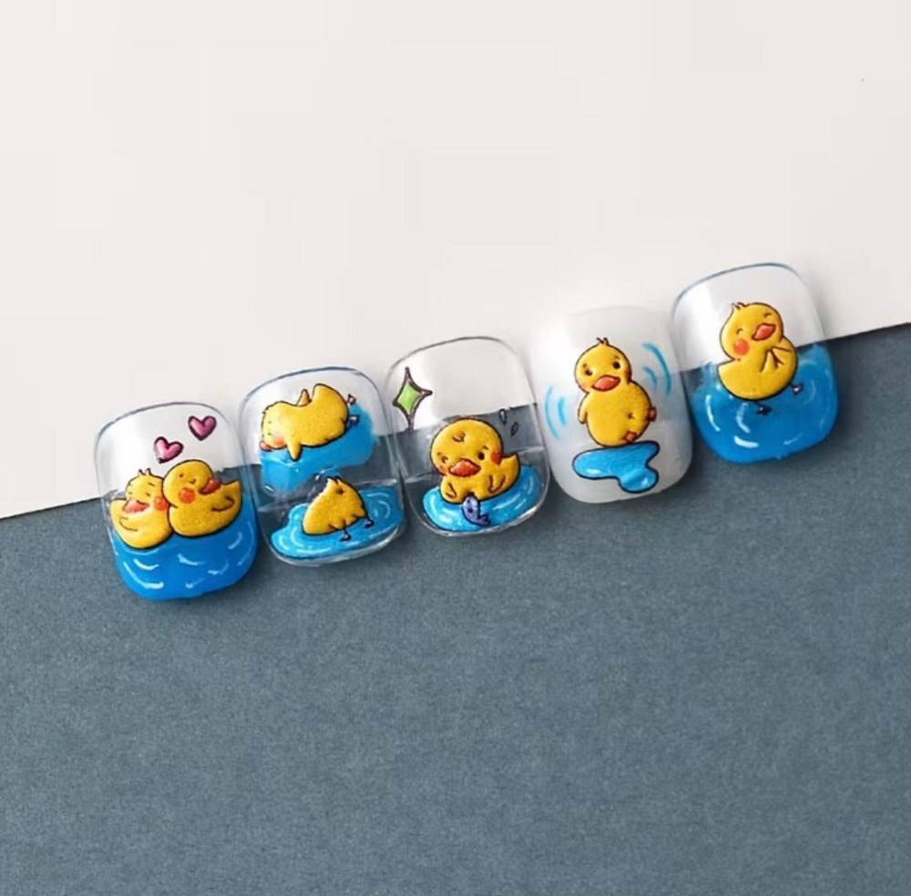 Наклейки для ногтей утята 3D, декор для маникюра kawaii, детский nail art дизайн Киев - изображение 3