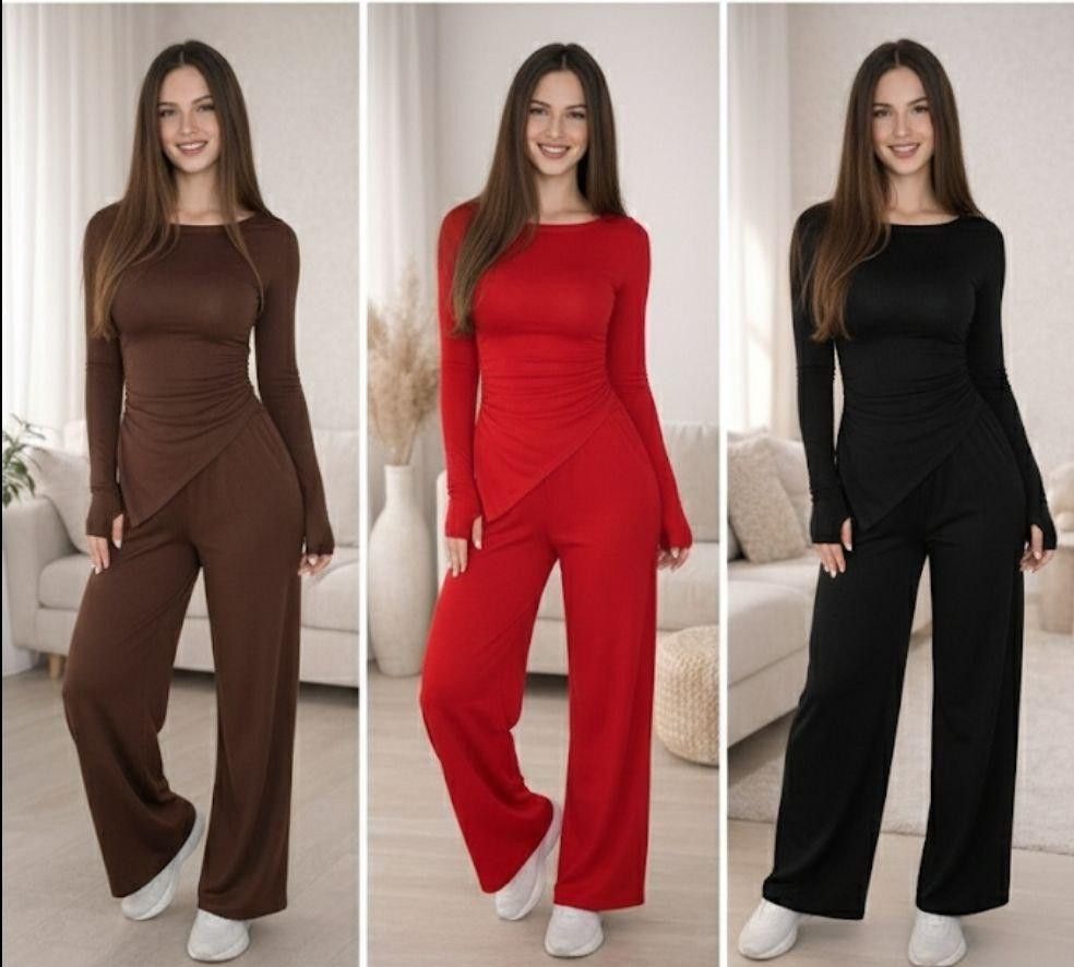 Женский базовый костюм двойка: лонгслив и штаны турецкий трикотаж вискоза Шоколадный, 42/44 Одесса - изображение 1