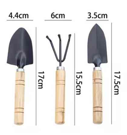 Мини-набор садовых инструментов 3 шт черный Киев