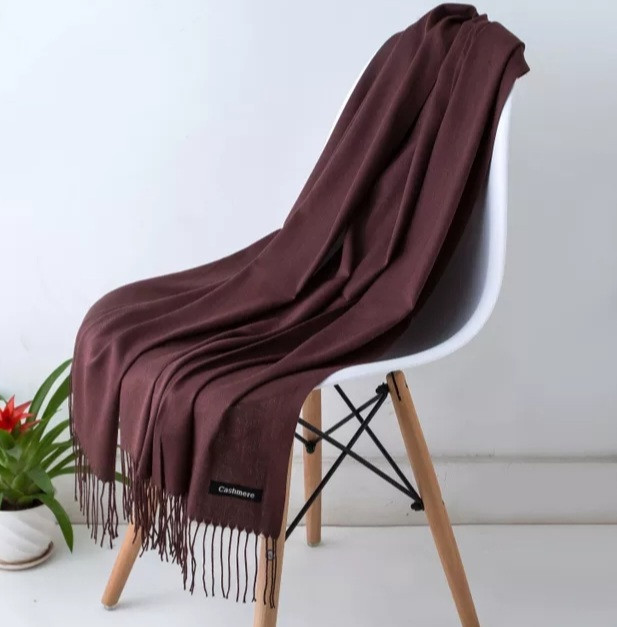 Шарф осінній жіночий 170 на 65 см коричневий Київ - фото 1