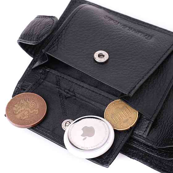 Мужской бумажник удобного размера из натуральной кожи ST Leather 22471 Черный Киев