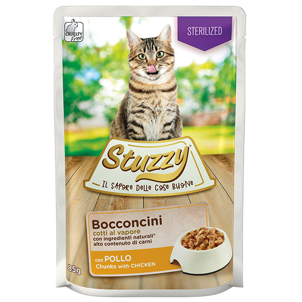 Stuzzy Cat Sterilized Chicken ШТУЗИ СТЕРИЛАЙЗИД КУРИЦА в соусе консервы для стерилизованных котов, влажный корм, пауч 85г Киев - изображение 1