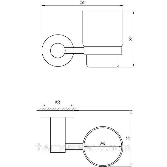 Стакан одинарный Globus Lux BS8409 черный матовый SUS304 Киев