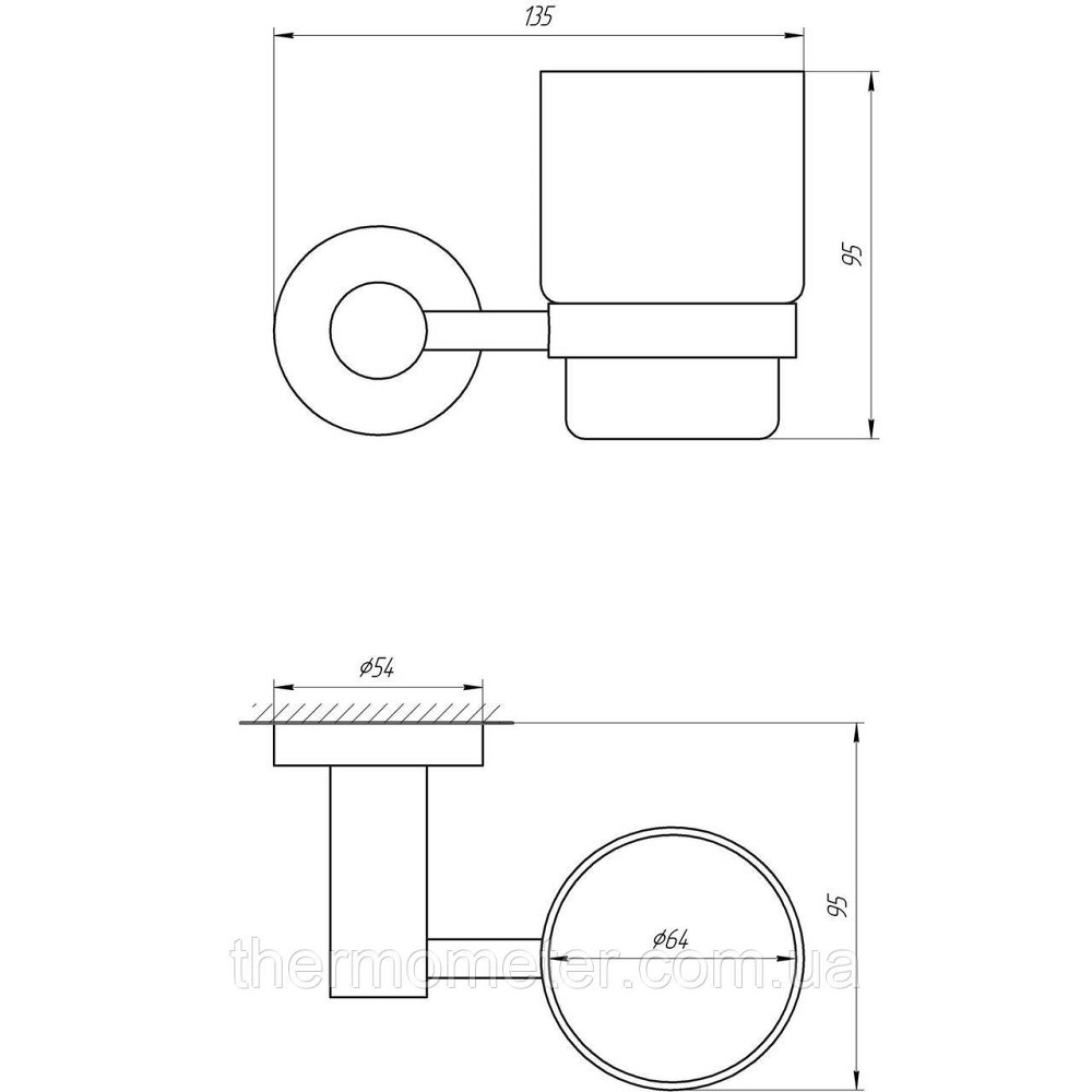 Стакан одинарный Globus Lux BS8409 черный матовый SUS304 Киев - изображение 4