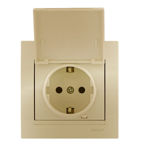 DERIY перлинно-білий металік Розетка внутрішня із заземленням Лезард Житомир - изображение 3