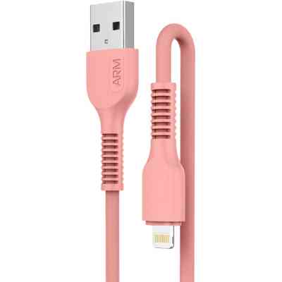 Дата кабель USB 2.0 AM to Lightning 1.0m AR88 2.4A peach Armorstandart (ARM65286) Винница