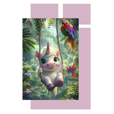 Детский постельный набор Home Line Единорог в джунглях (193168) Винница