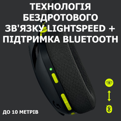 Навушники Logitech G435 Lightspeed Wireless Gaming Headset Black (981-001050) Вінниця - фото 4