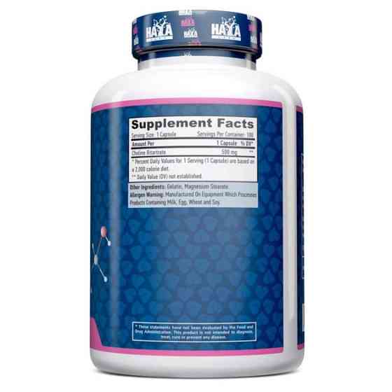 Холін бітартрат Haya Labs Choline Bitartrate 500mg 100 Caps Луцьк