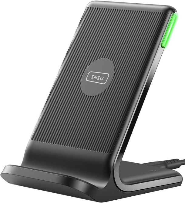 Бездротова зарядка INIU WI-211 15 Вт Qi, підставка для iPhone Samsung Google, USB-C, подвійна котушка, LED Київ - фото 10