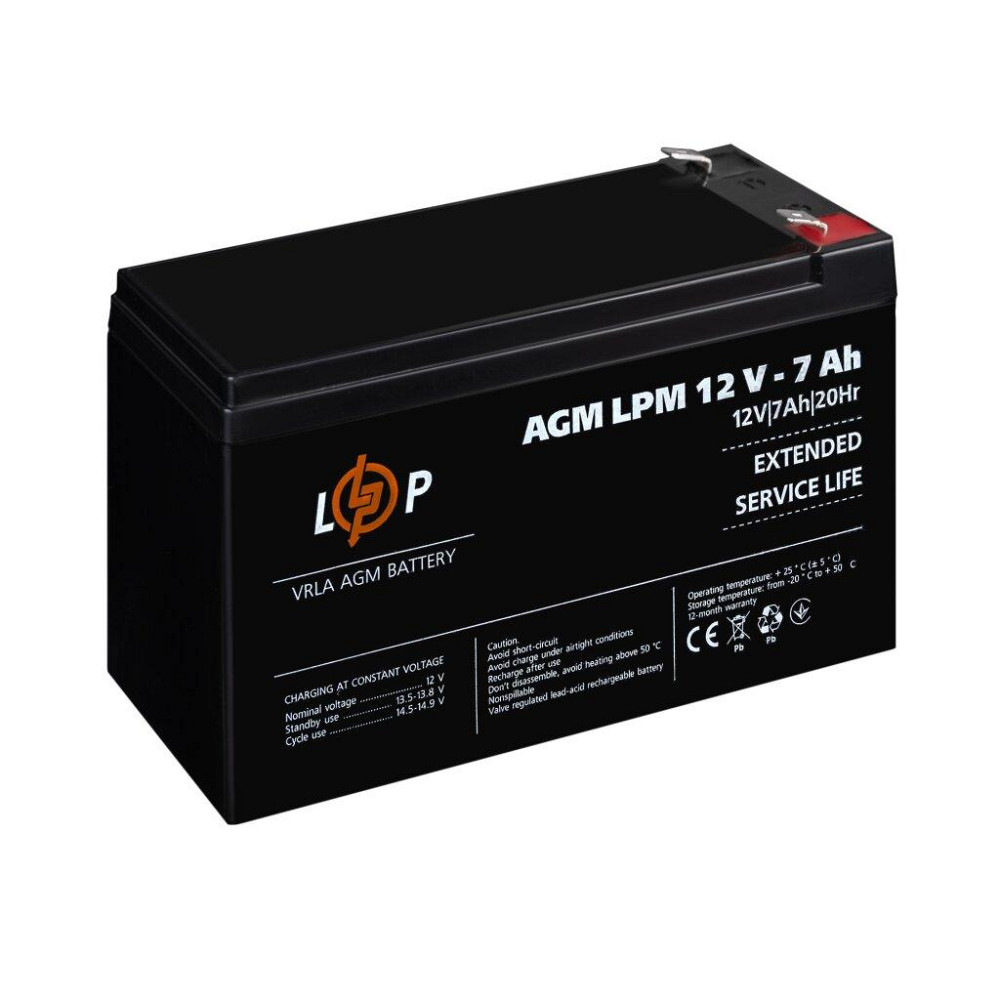 Акумулятор AGM LPM 12V - 7 Ah Київ - фото 3