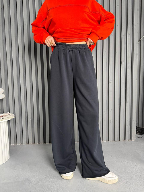 Женский стильный повседневный костюм из трехнитки диагональ Красный Одесса - изображение 5