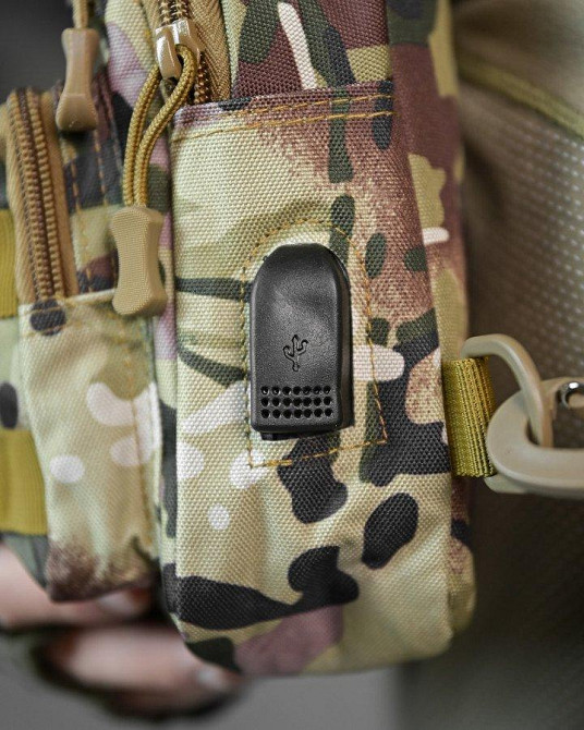 Армейська нагрудна сумка рюкзак з USB-портом захисник мультикам ДЛ7538 Одеса - фото 5