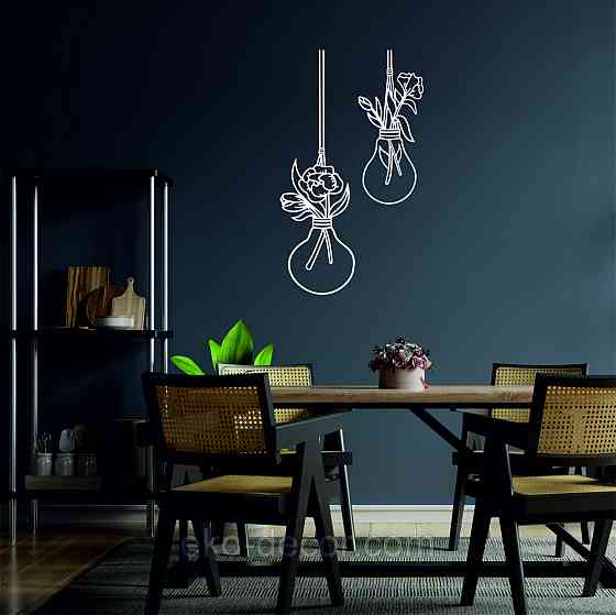 Декоративне настінне Панно «Лампочки», Декор на стіну 110*64 см, Білий Київ