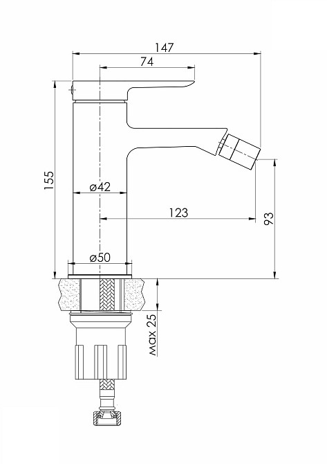 Змішувач для біде VOLLE LIBRA de la noche чорний 1521.020104 Київ - фото 2