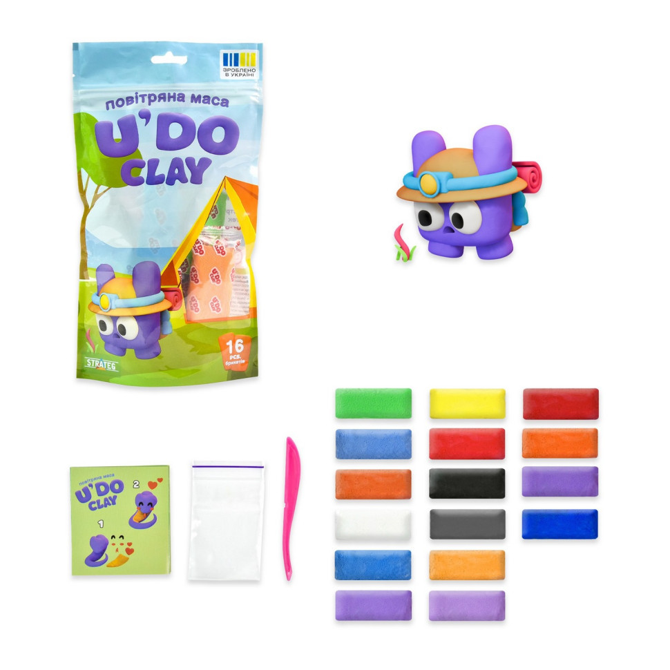 Набір для творчості "Повітряна маса U'DO Clay" 30879, 16 штук Вінниця - фото 2