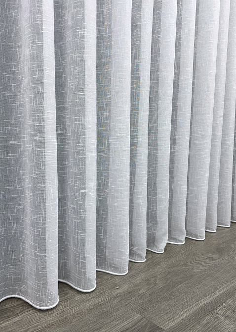 Тюль VR-Textil 1981т Лен однотонный Белый 400х270 см (42-1040) Киев - изображение 8