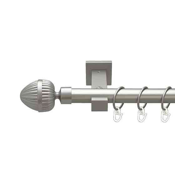 Карниз Orvit Одеон металевий однорядний техно гладка труба кільце металеве Сатин 25 мм 160 см (00-00026285) Львов