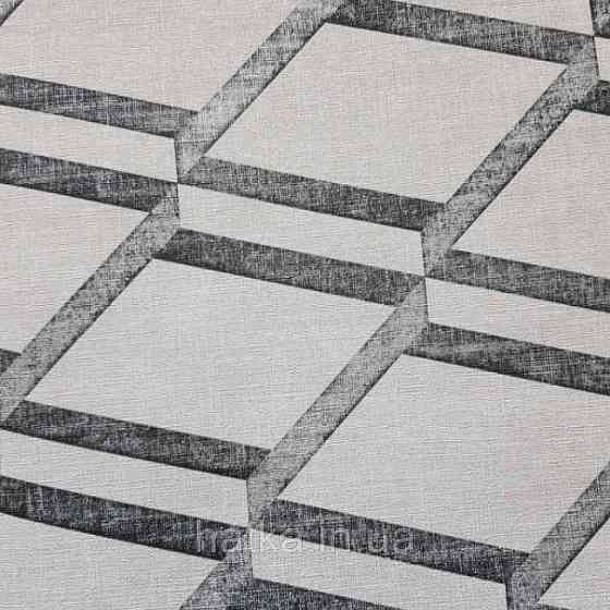 Шпалери вінілові на флізеліновій основі Decoprint BLOOMING BL22733 геометрія ромби сірий з чорними смугами Київ