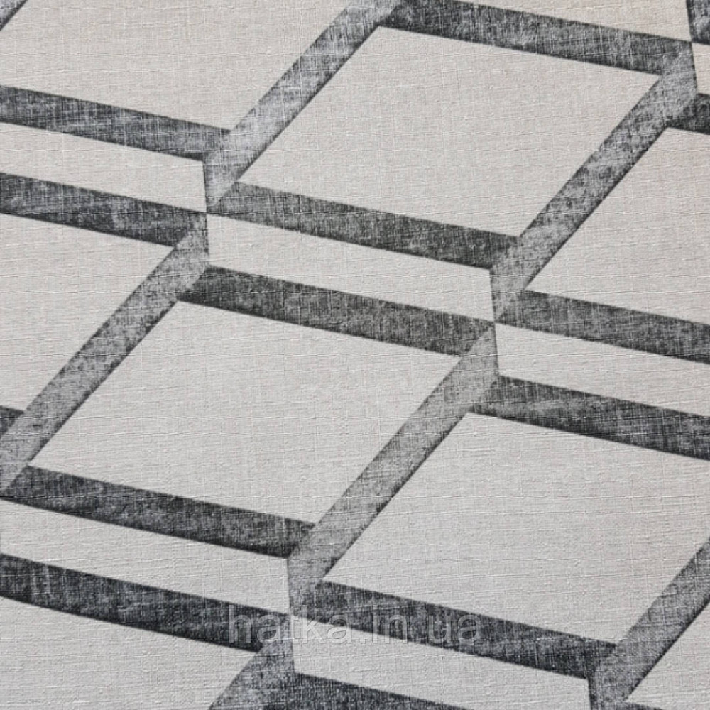 Шпалери вінілові на флізеліновій основі Decoprint BLOOMING BL22733 геометрія ромби сірий з чорними смугами Київ - фото 1
