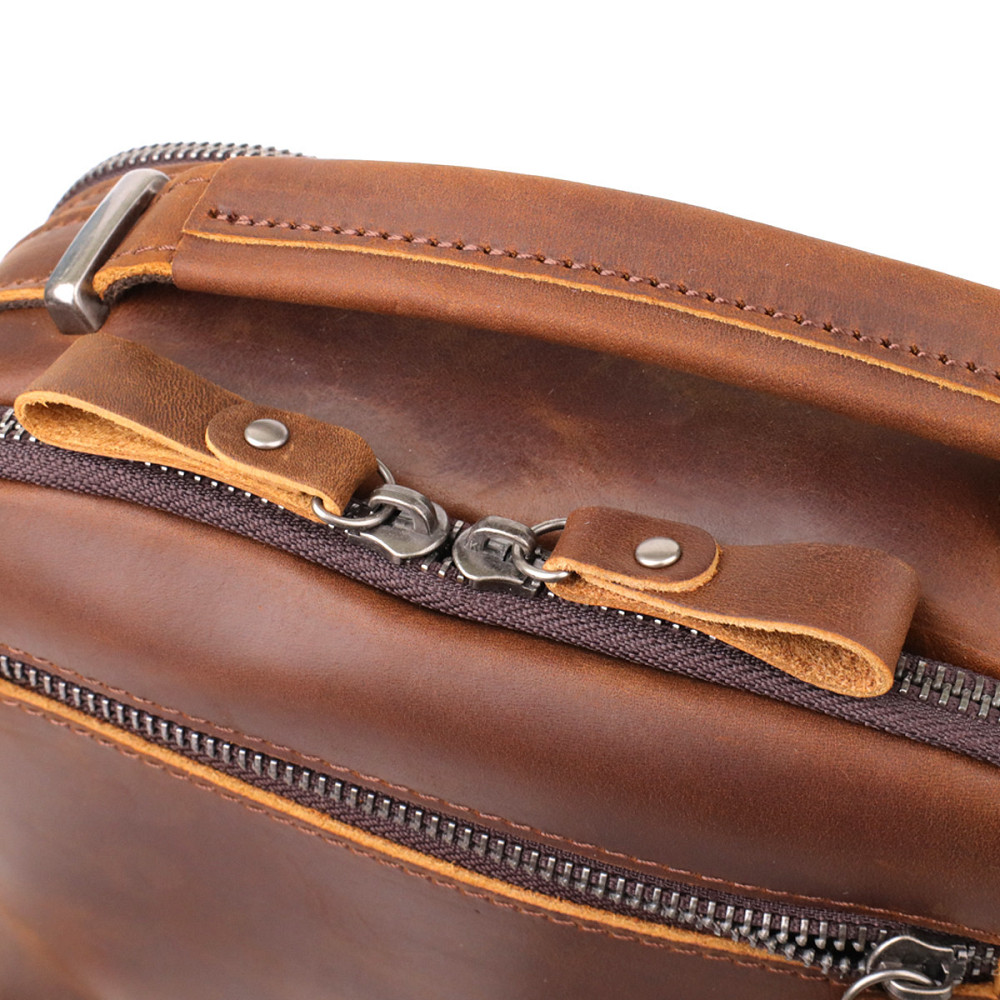 Чоловіча ділова сумка з ручкою для перенесення в руці з натуральної шкіри Коричневий (Vintage) Київ - фото 10