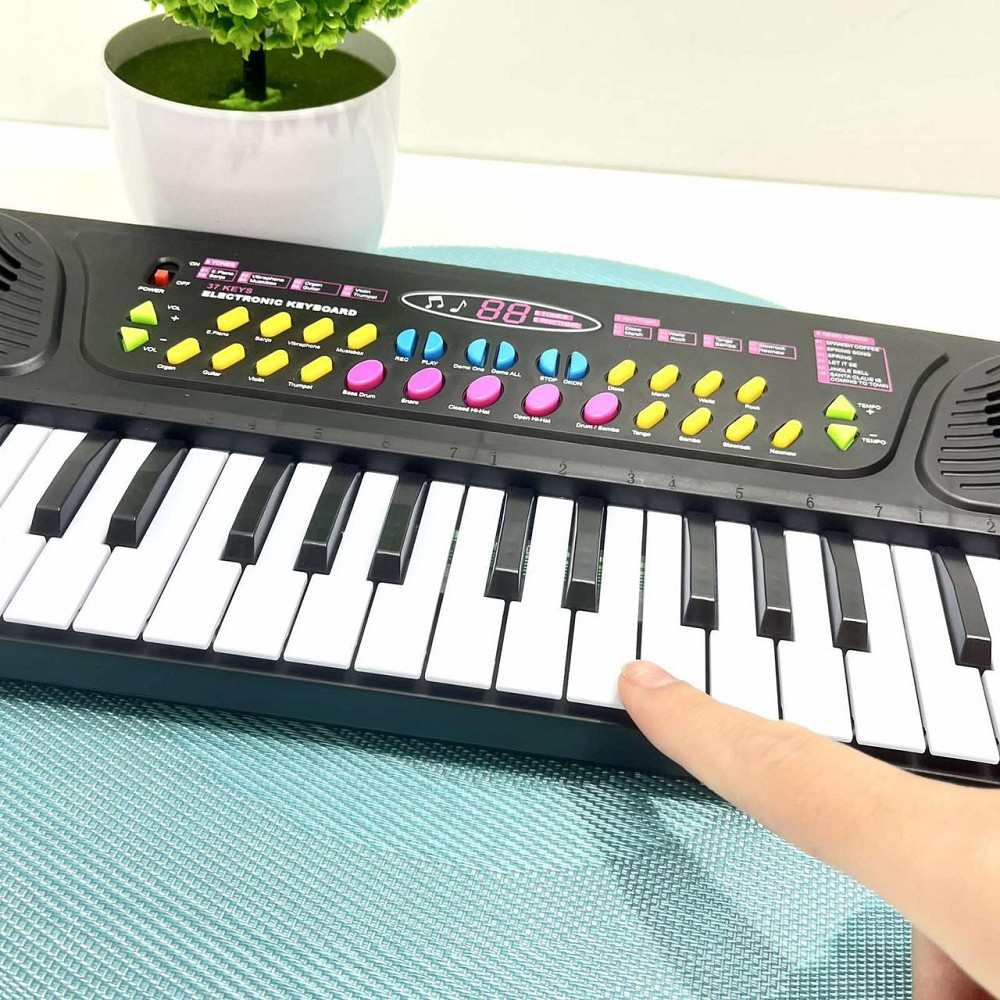 Синтезатор дитячий з мікрофоном 37 клавіш Чорний (Q-802) Чернігів - фото 5
