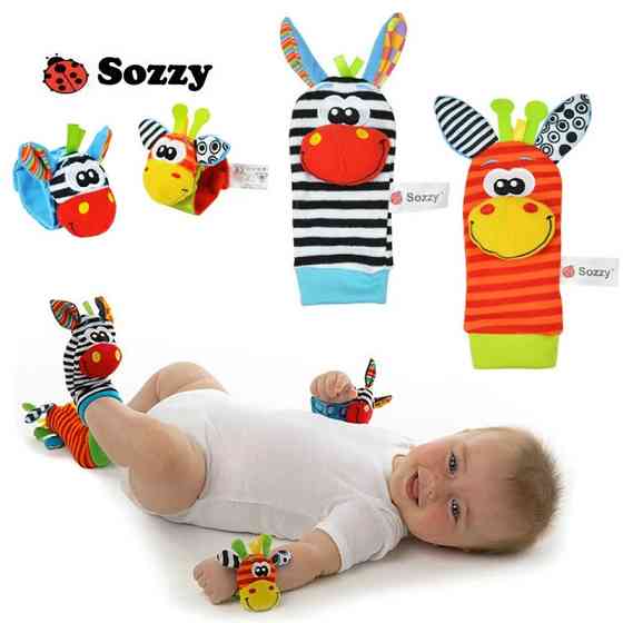 Развивающие носочки и браслетики погремушки - длина носков 15см, браслета 15см Киев