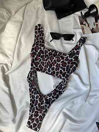 Женский слитный леопардовый купальник монокини из бифлекса Одесса