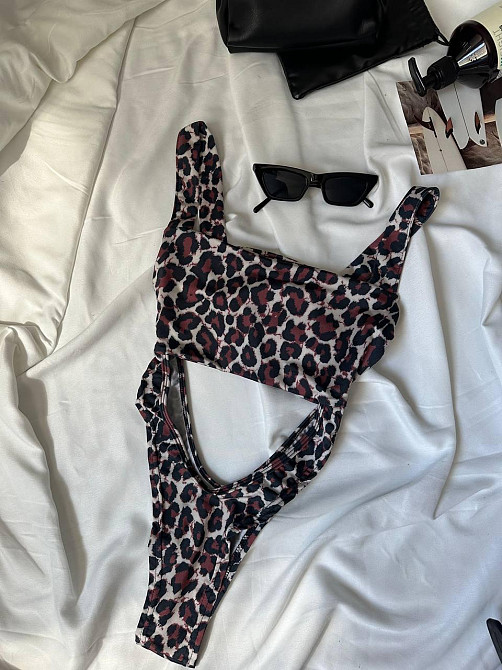 Женский слитный леопардовый купальник монокини из бифлекса Одесса - изображение 1