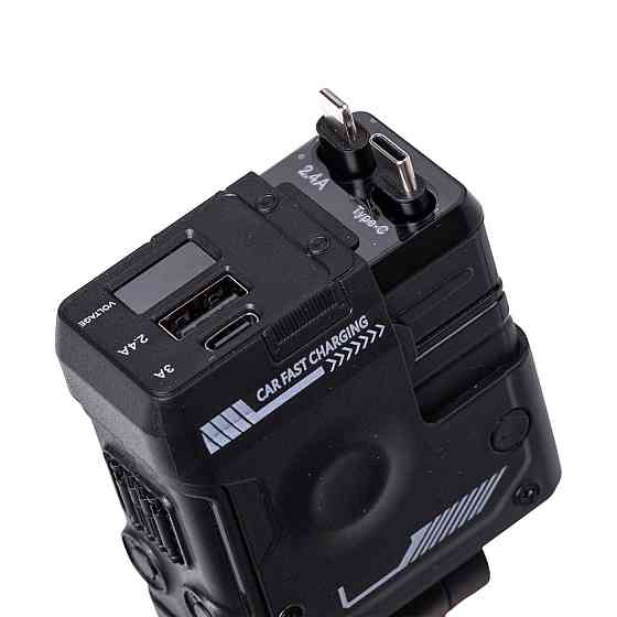 Автомобільний зарядний пристрій MECHA з висувними кабелями та портами USB/Type-C Чорний HP-A1B Коломия