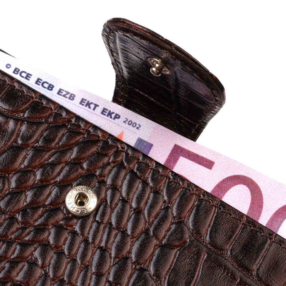 Відмінний купюрник для чоловіків з натуральної шкіри з тисненням під крокодила (CANPELLINI) Київ - фото 9