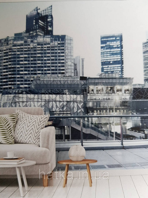 Шпалери вінілові на флізелін міста вулиці будинку хмарочоси дороги мости Київ - фото 9