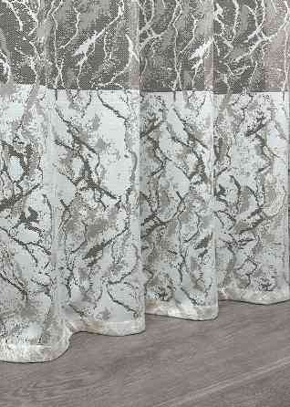 Тюль жаккард цвет белый с бежевым 1668т Киев