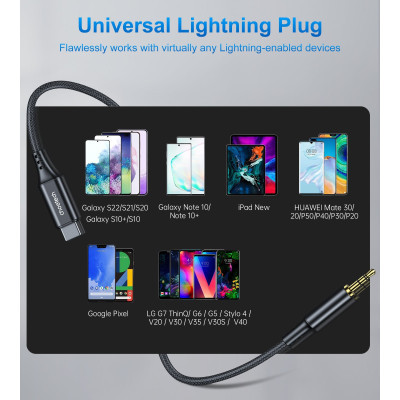 Перехідник USB-C to jack 3.5mm stereo audio (CDLA) 2.0m Choetech (AUX008-BK) Вінниця - фото 2