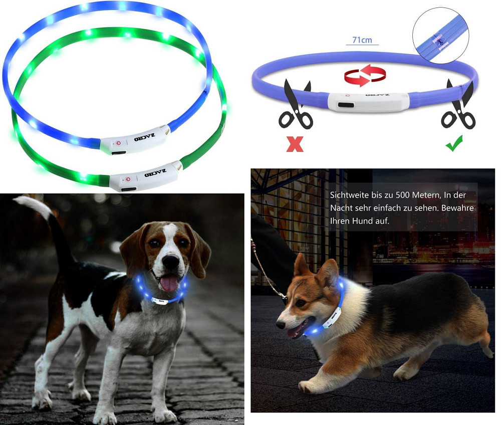 Світлодіодний LED нашийник для собак 13146 Луцьк - фото 2