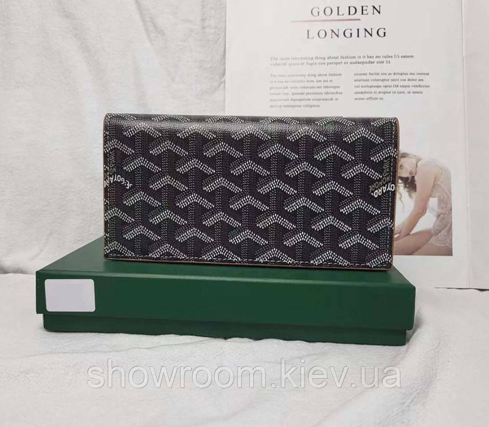 Чоловіче вертикальне портмоне Goyard (091) Lux black Київ - фото 2