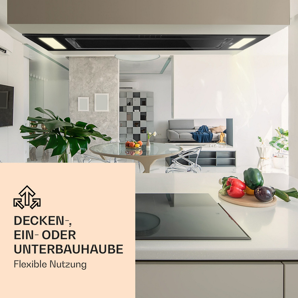 Потолочная вытяжка Remy 90 см 619 м³/ч 230 Вт 3 уровня дистанционного управления без сменного фильтра Черный Ровно - изображение 2