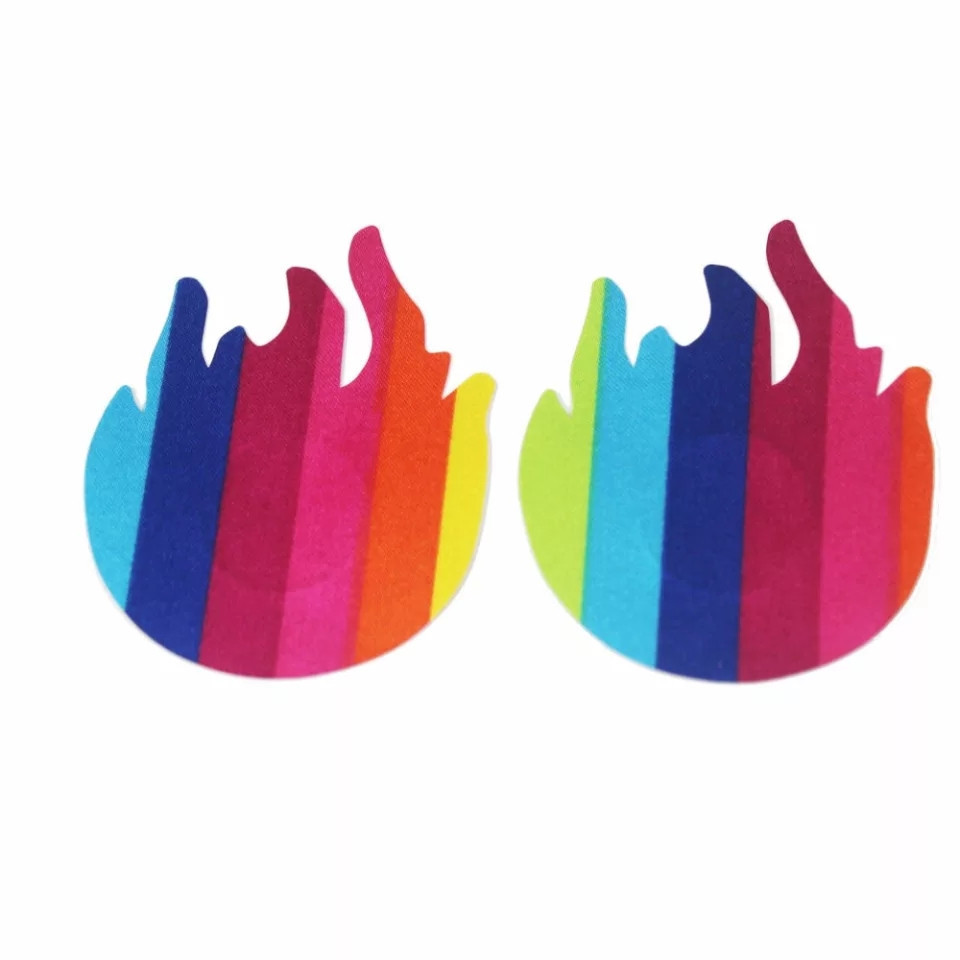 Наклейки на бюст Вогонь 7 на 6 см різнобарвний Київ - фото 1