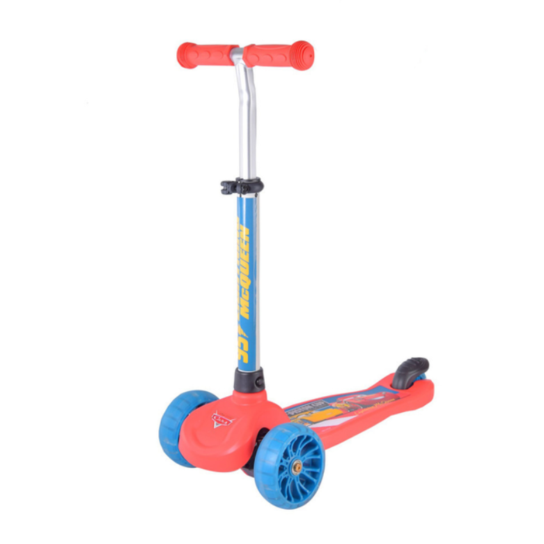 Самокат триколісний Cars з підсвічуванням коліс Червоно-Синій (LS2214) Чернігів - фото 1